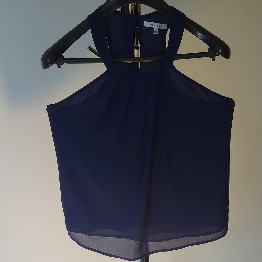 Elegant Navy Blue Women's Top